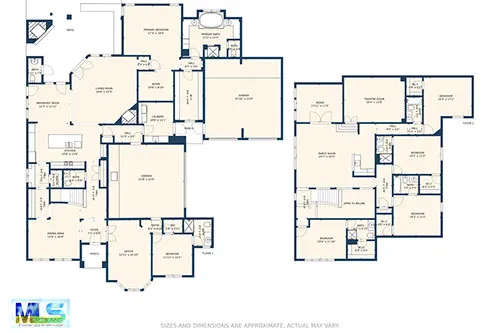 Professional real estate floorplan with detailed room measurements
